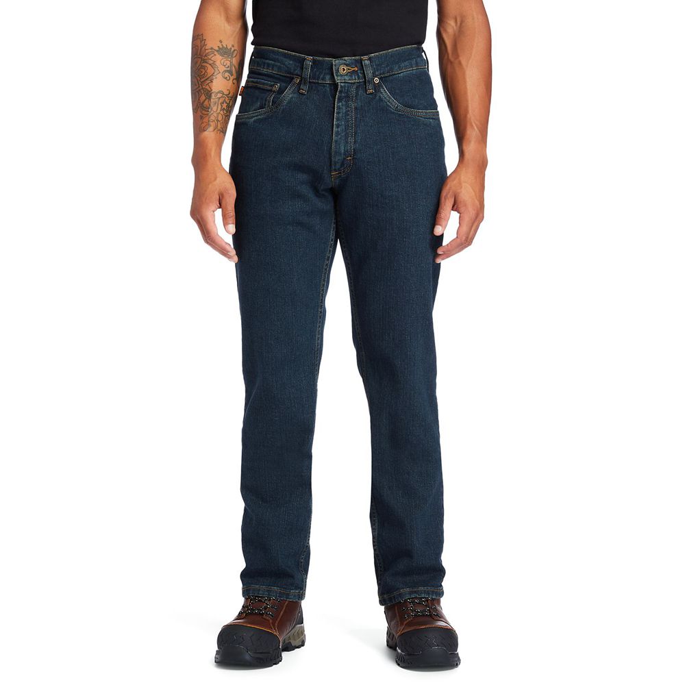 Timberland Mens Pants PRO® Grit-N-Grind Straight Fit Flex Denim Work - Navy - India KP1487059